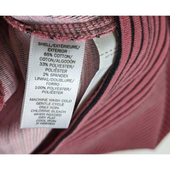 Ann Taylor LOFT Women's Dress Size 0 Pink Striped Stretch Knit Sheath - Picture 9 of 13